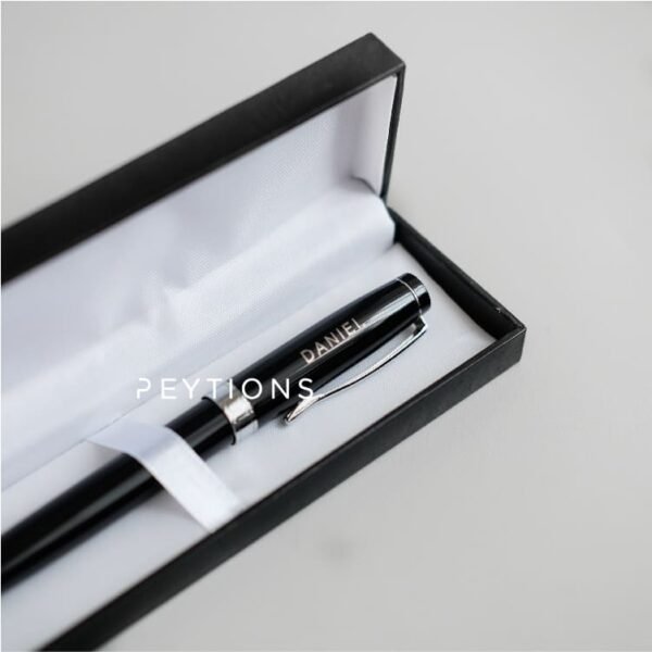 Personalized Black Metal Pen with Box